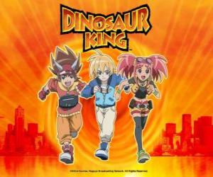 yapboz Max, Rex ve Zoe, dinozorlar üzerinde uzman ve serie Dinosaur Kral kahramanları